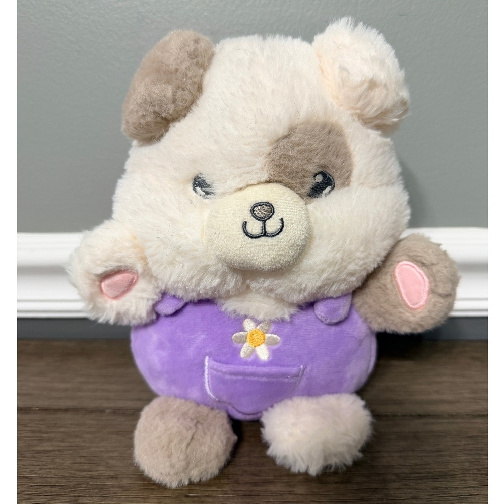 Vintage 1985 Applause Puppy in Purple Overalls‎ Plush